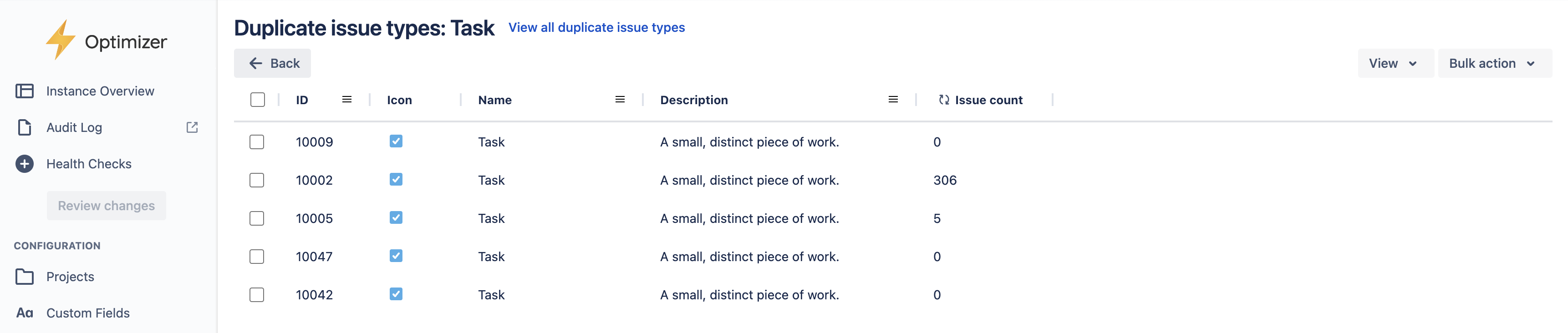 Issue Type HC smart table sshot.png