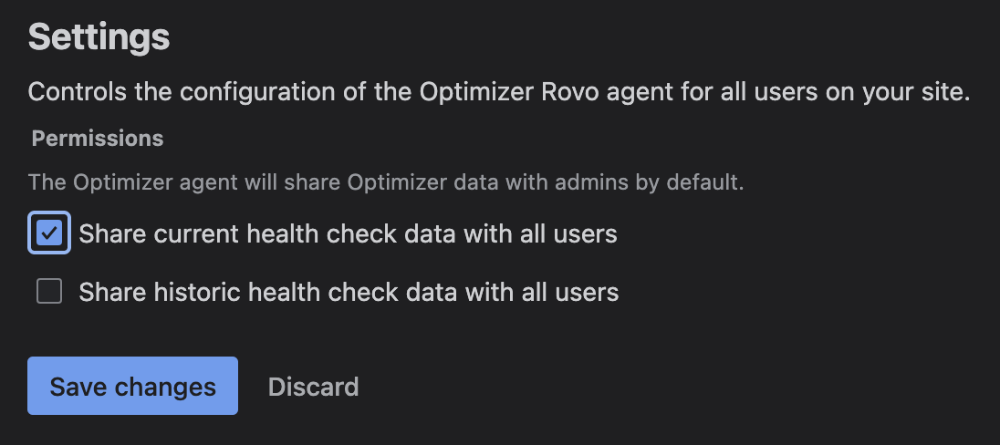 Optimizer Rovo Agent Settings.png